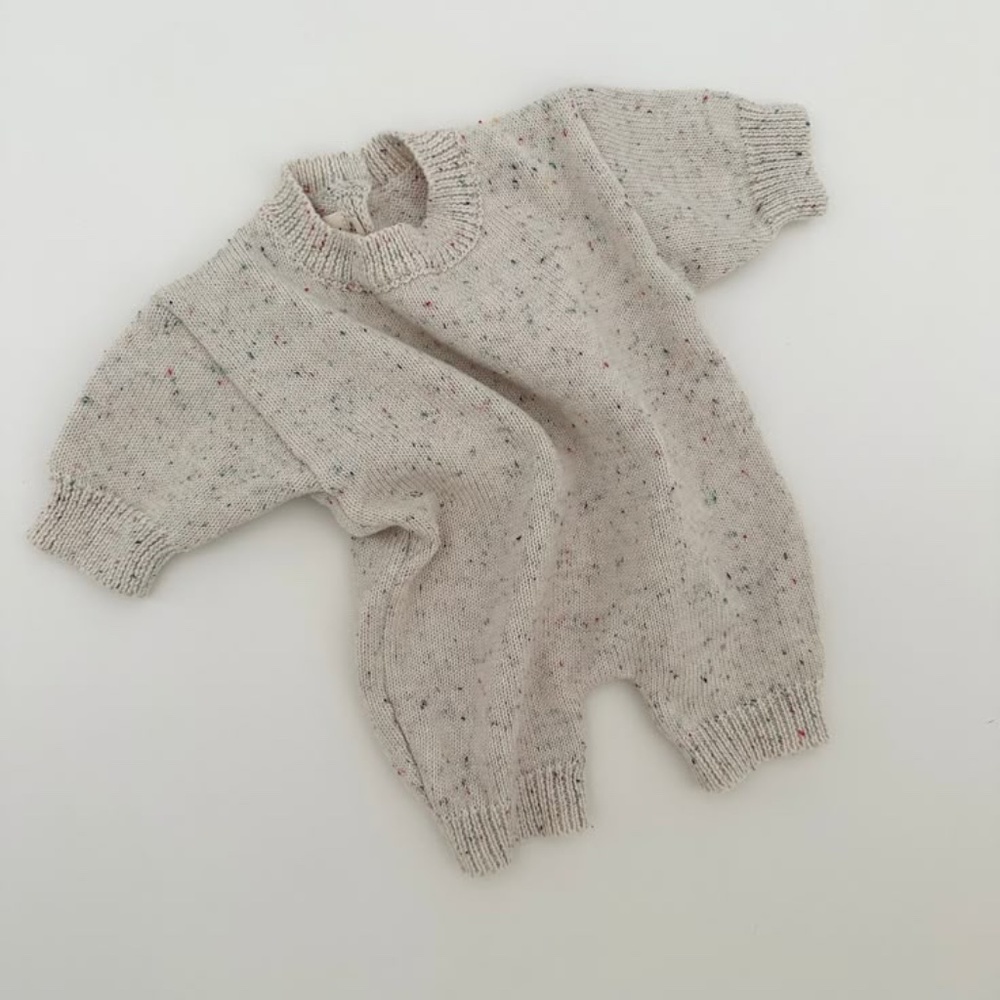 NWT--Greer Knit Romper in Beige Winnie + Crew